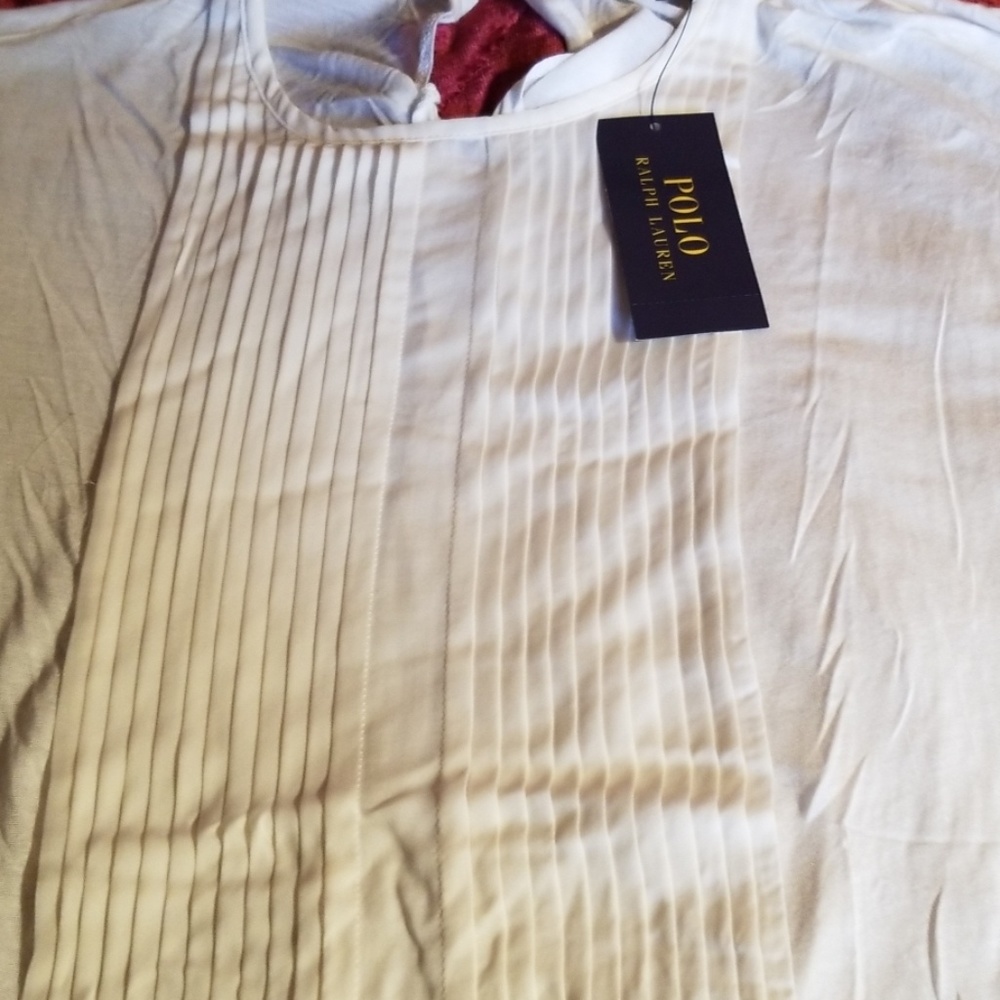 NWT polo Ralph Lauren tee shirt with silk pleats